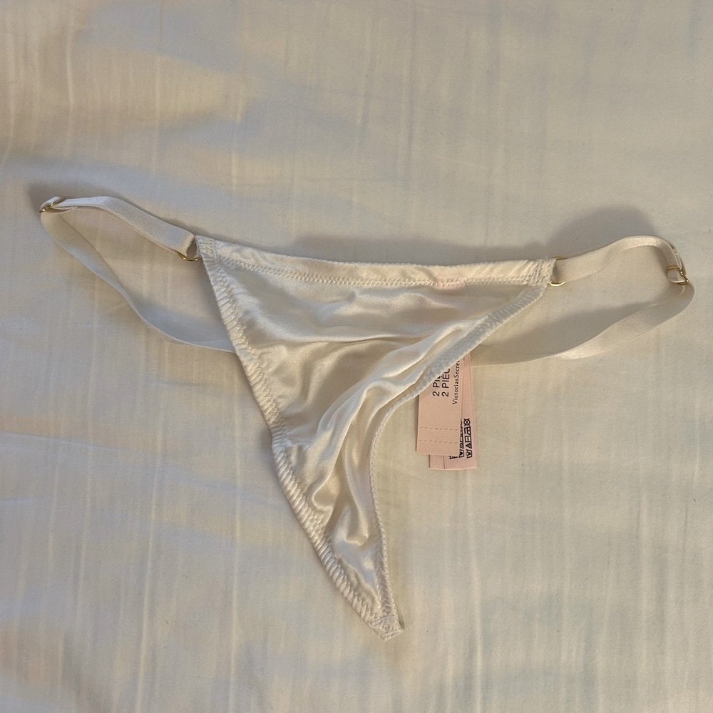 NWT Victoria's Secret White Satin Thong/G-string